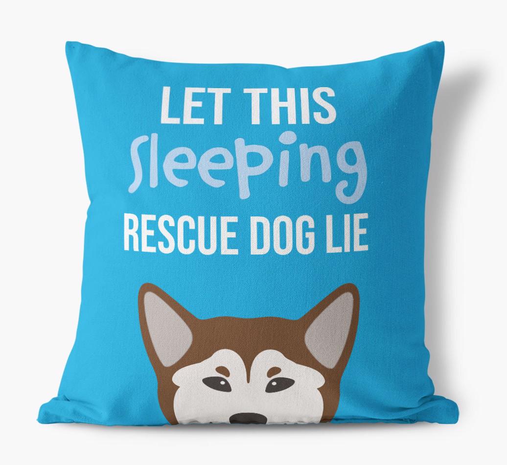 Let This Sleeping {breedShortName} Lie: Personalized Canvas Pillow