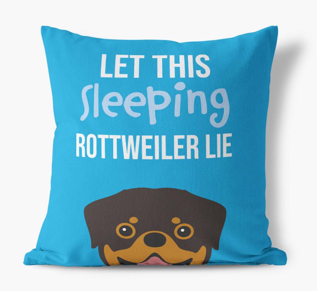 Let This Sleeping {breedShortName} Lie: Personalized Canvas Pillow