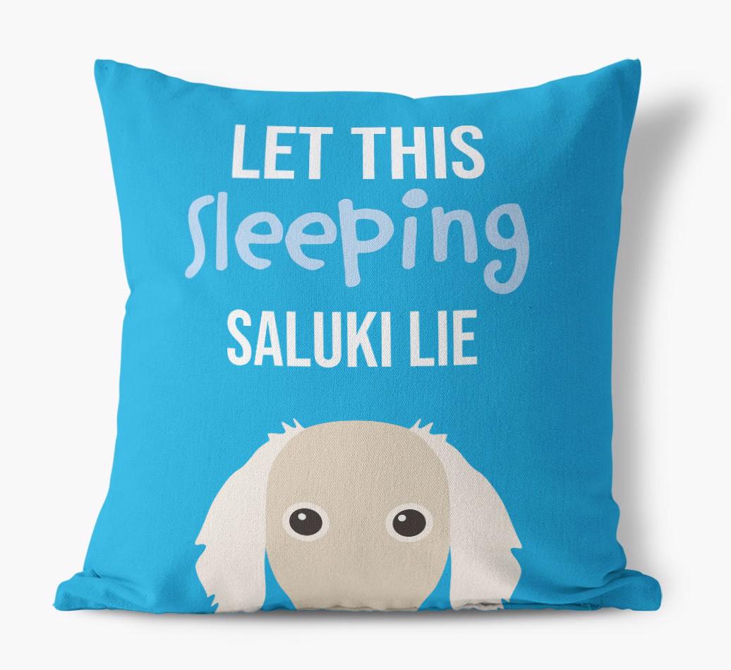 Let This Sleeping {breedShortName} Lie: Personalized Canvas Pillow