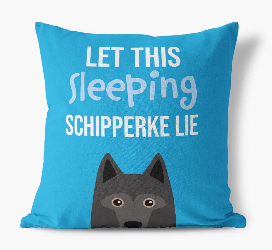 Let This Sleeping {breedShortName} Lie: Personalized Canvas Pillow