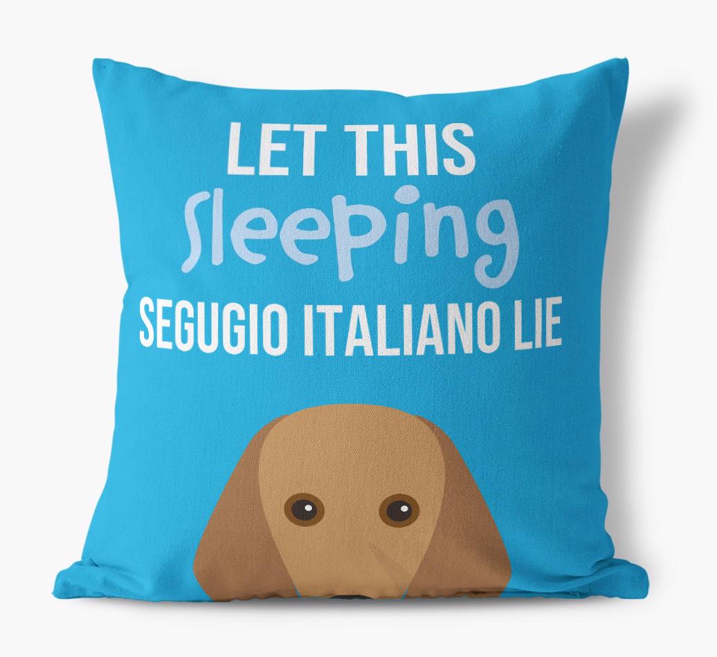 Let This Sleeping {breedShortName} Lie: Personalized Canvas Pillow