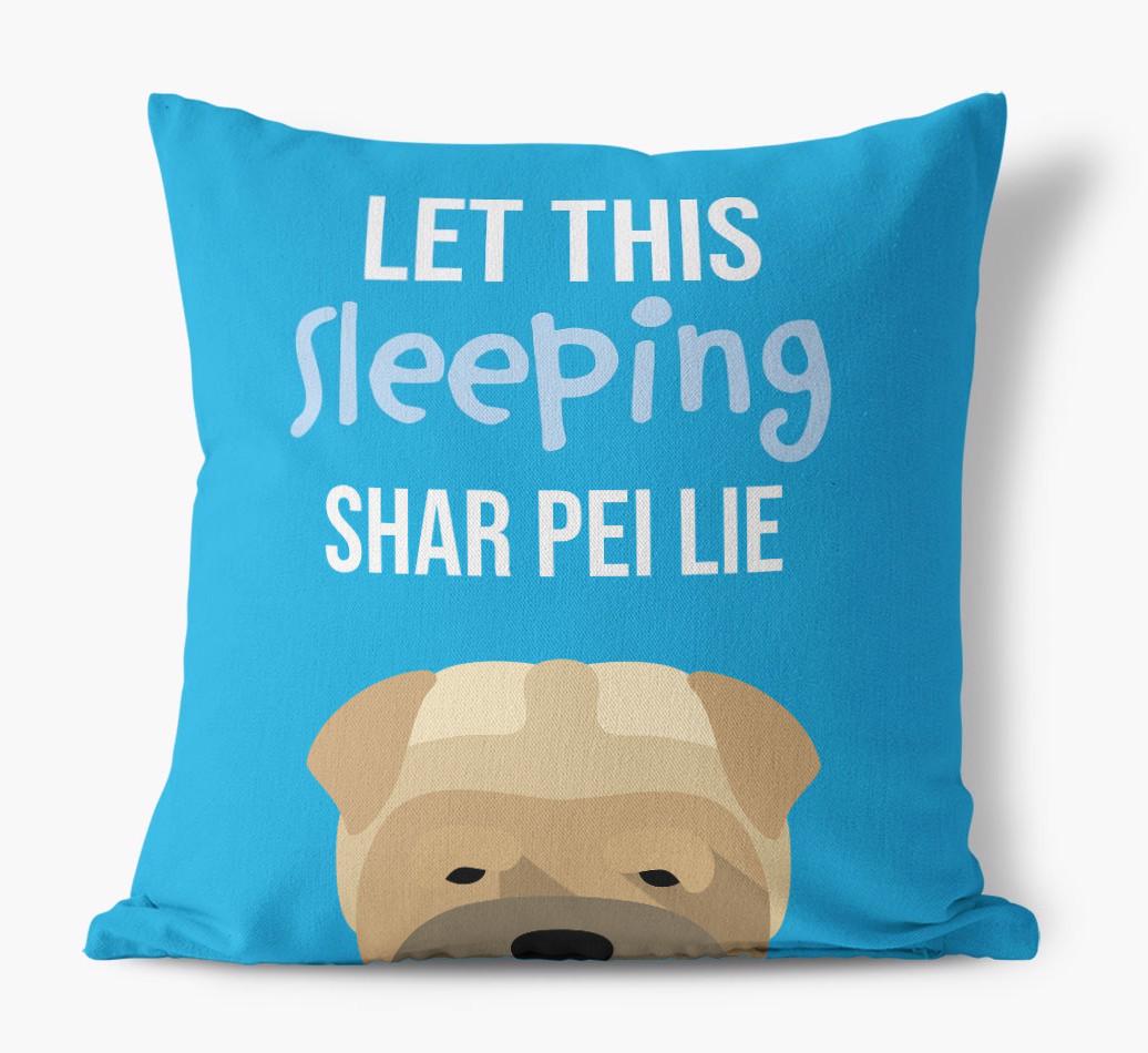 Let This Sleeping {breedShortName} Lie: Personalized Canvas Pillow