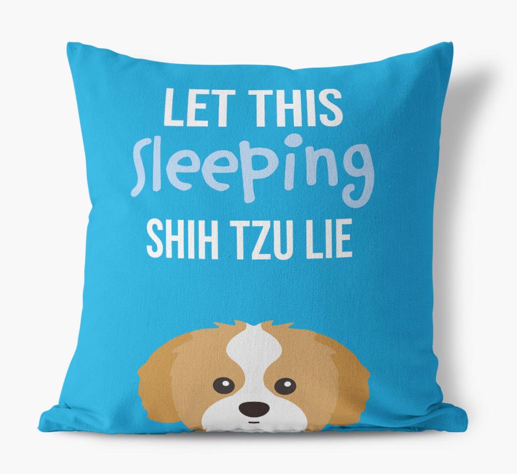 Let This Sleeping {breedShortName} Lie: Personalized Canvas Pillow