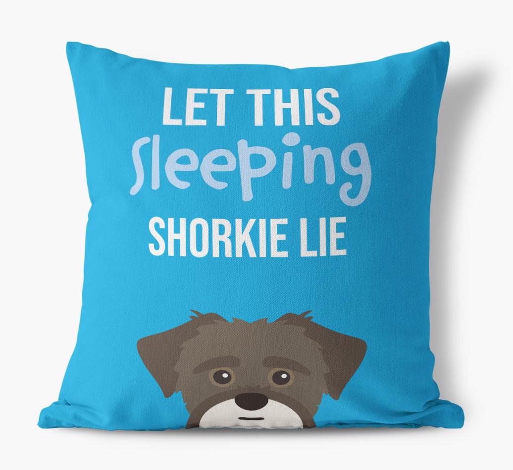 Let This Sleeping {breedShortName} Lie: Personalized Canvas Pillow