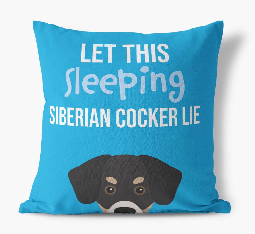 Let This Sleeping {breedShortName} Lie: Personalized Canvas Pillow
