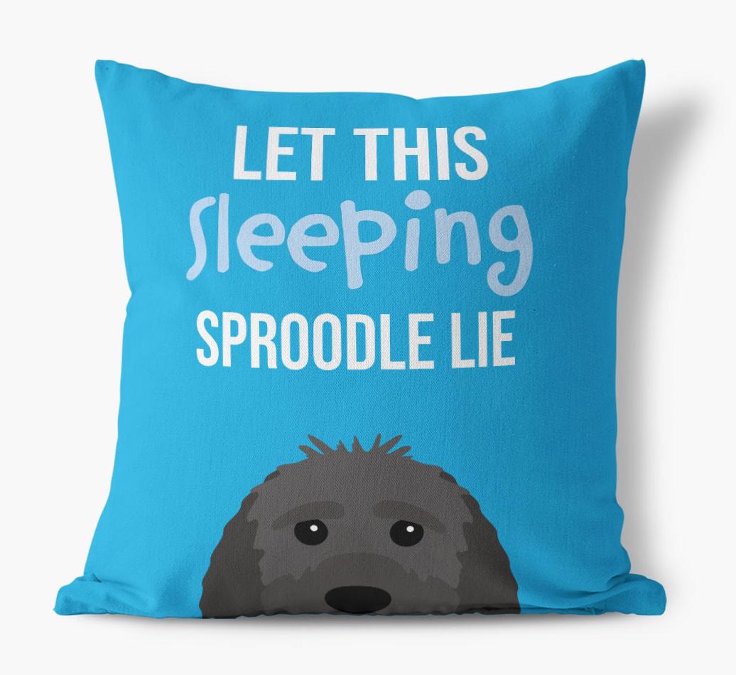 Let This Sleeping {breedShortName} Lie: Personalized Canvas Pillow