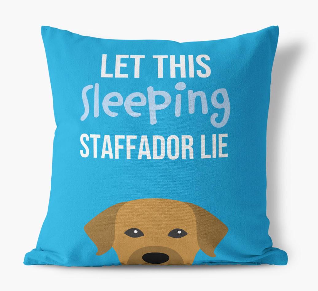 Let This Sleeping {breedShortName} Lie: Personalized Canvas Pillow