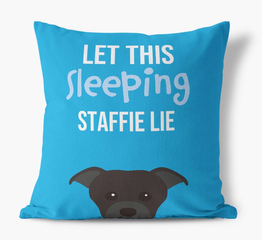 Let This Sleeping {breedShortName} Lie: Personalized Canvas Pillow