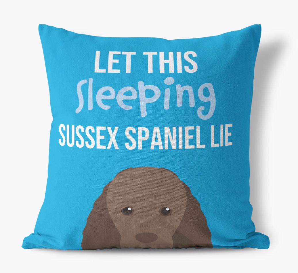 Let This Sleeping {breedShortName} Lie: Personalized Canvas Pillow