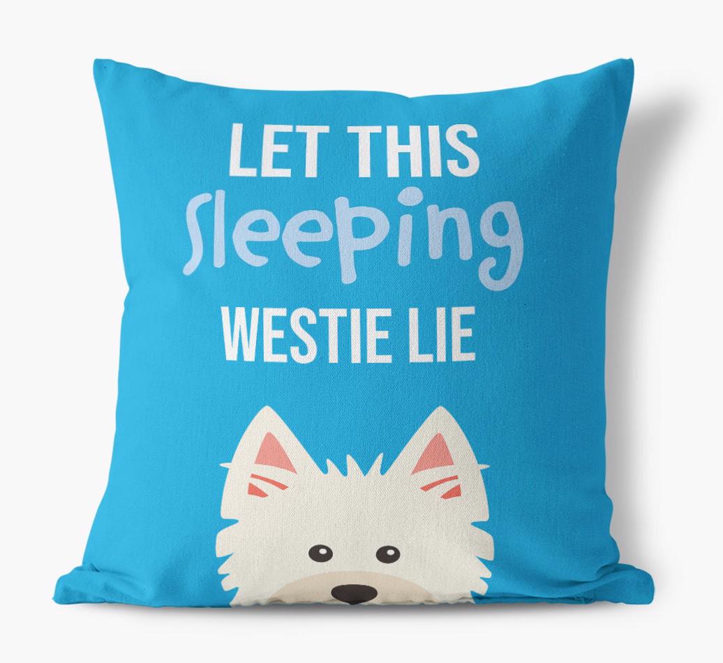 Let This Sleeping {breedShortName} Lie: Personalized Canvas Pillow