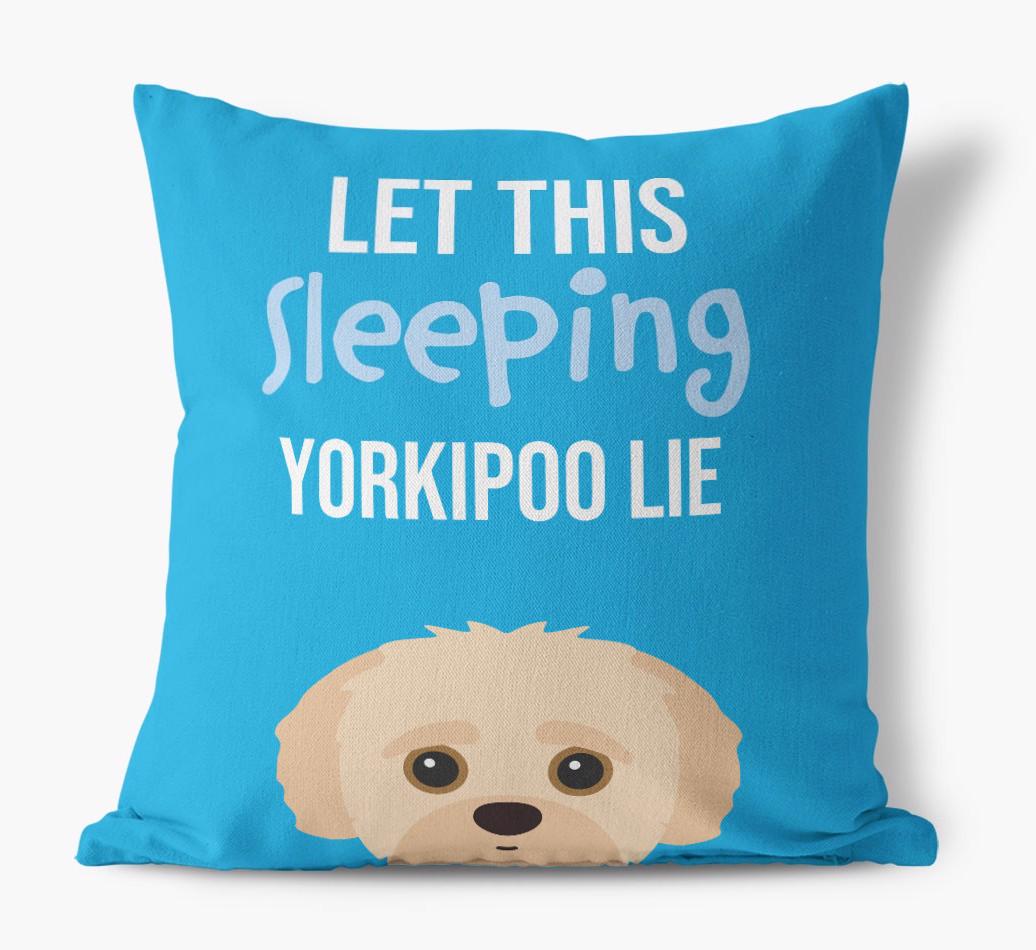 Let This Sleeping {breedShortName} Lie: Personalized Canvas Pillow
