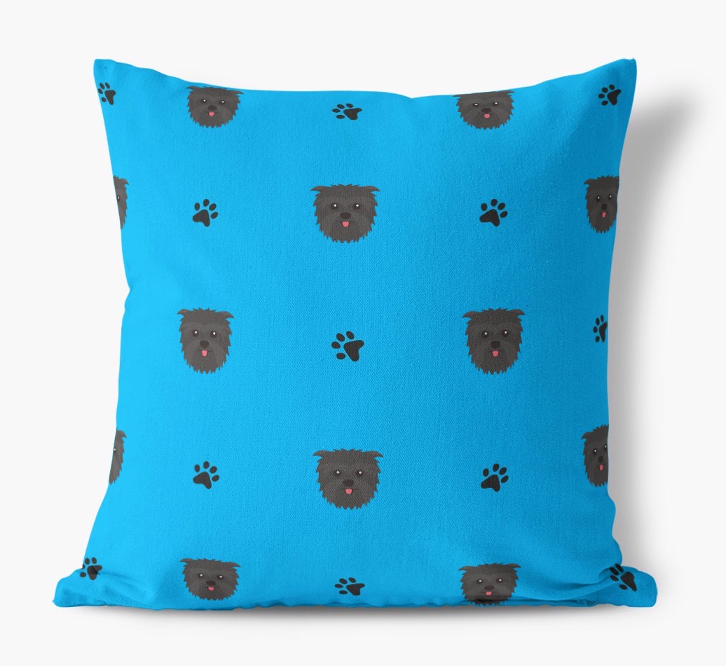 Paw Print Pattern: Personalised {breedFullName} Canvas Cushion