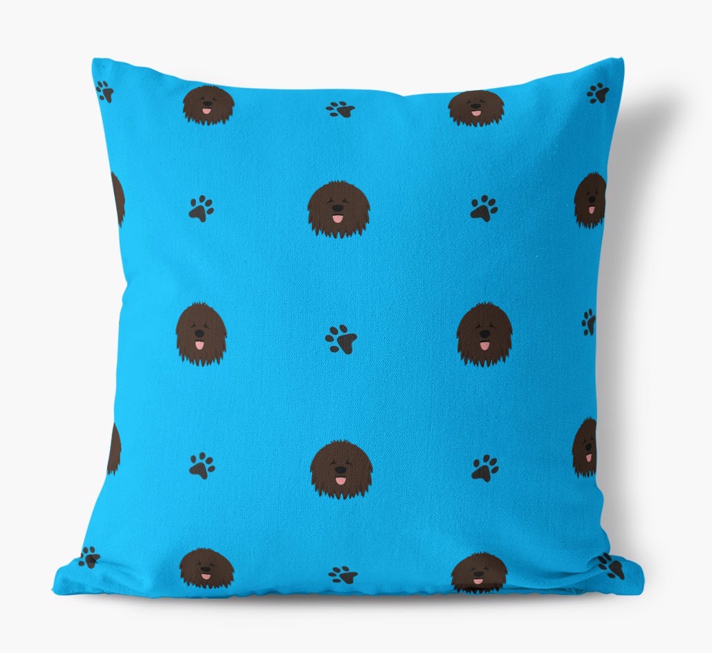 Paw Print Pattern: Personalised {breedFullName} Canvas Cushion