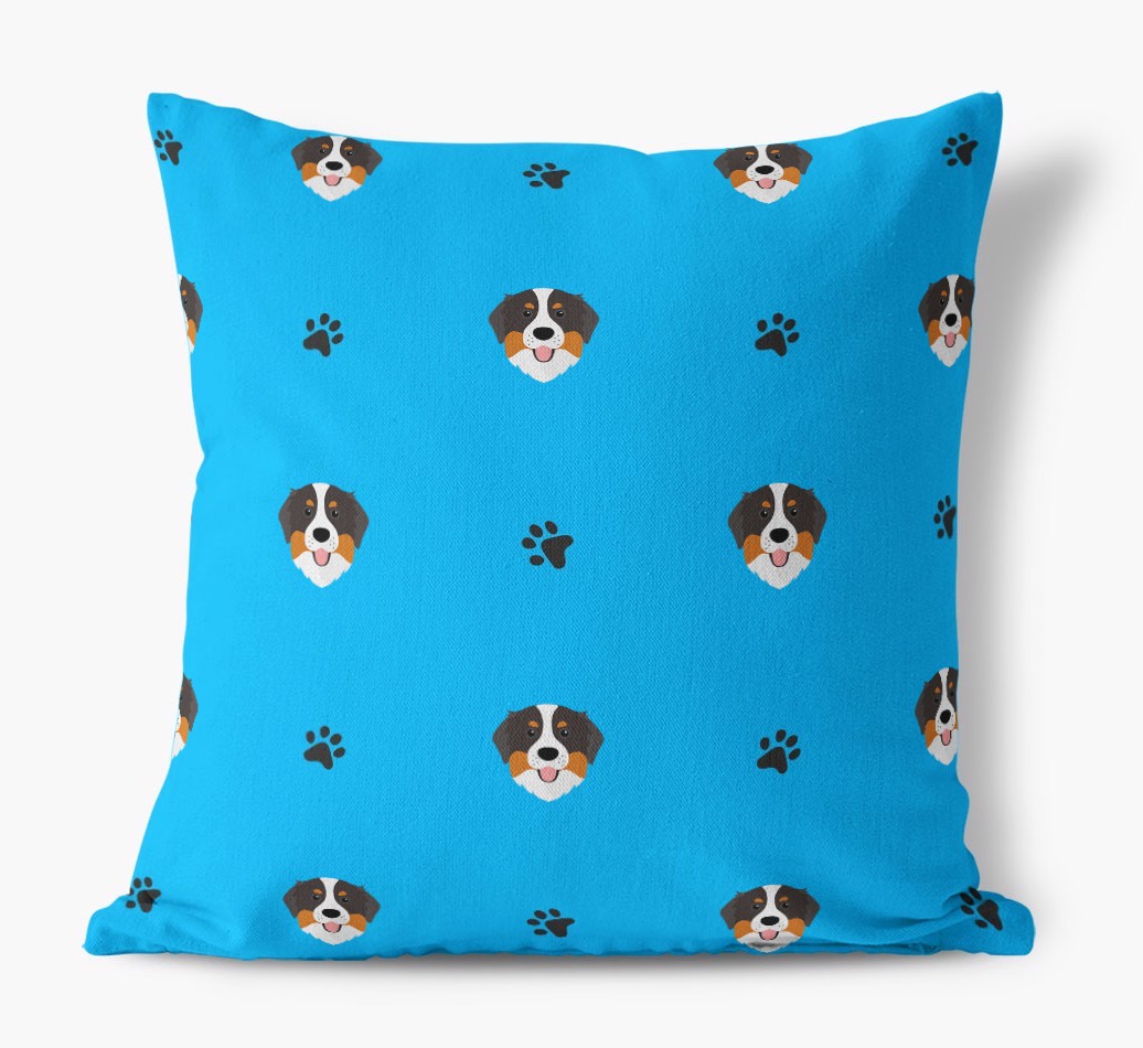 Paw Print Pattern: Personalised {breedFullName} Canvas Cushion