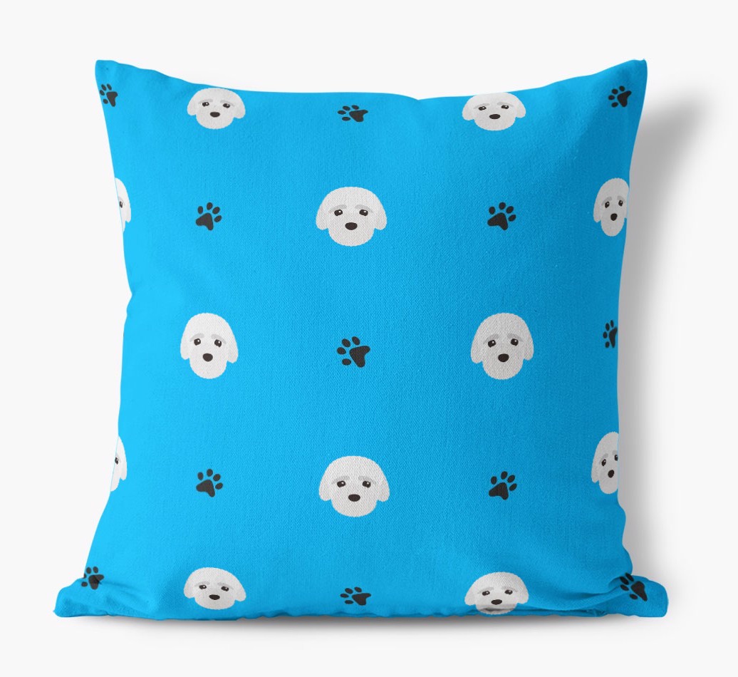 Paw Print Pattern: Personalised {breedFullName} Canvas Cushion