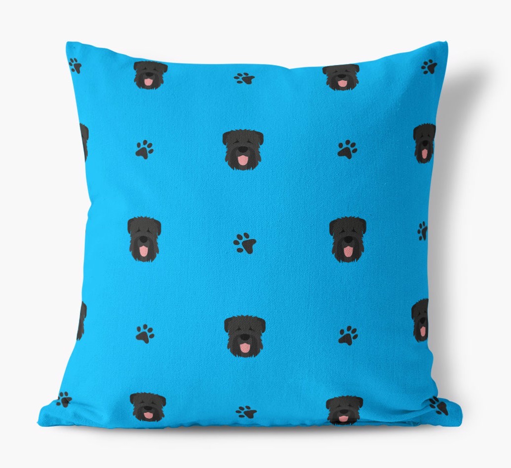 Paw Print Pattern: Personalised {breedFullName} Canvas Cushion