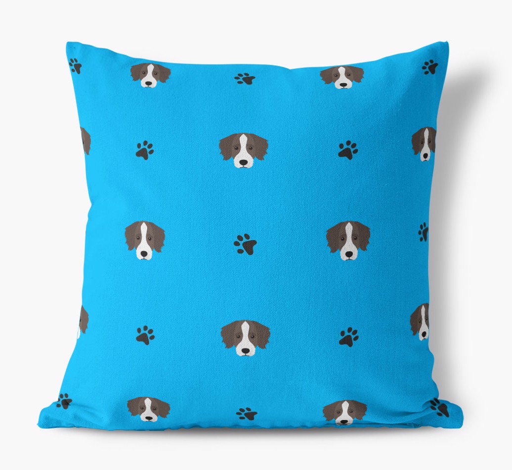 Paw Print Pattern: Personalised {breedFullName} Canvas Cushion