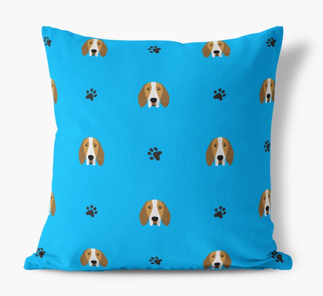 Paw Print Pattern: Personalised {breedFullName} Canvas Cushion