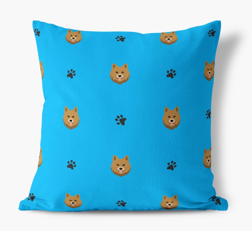 Paw Print Pattern: Personalised {breedFullName} Canvas Cushion