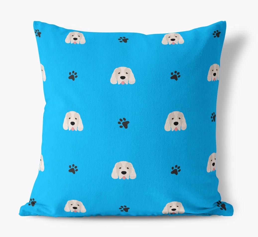 Paw Print Pattern: Personalised {breedFullName} Canvas Cushion