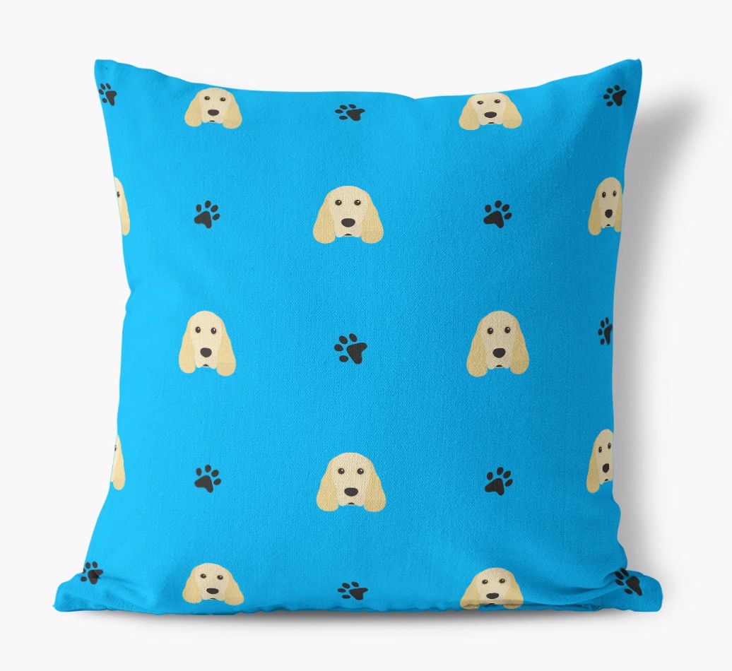 Paw Print Pattern: Personalized {breedFullName} Canvas Pillow