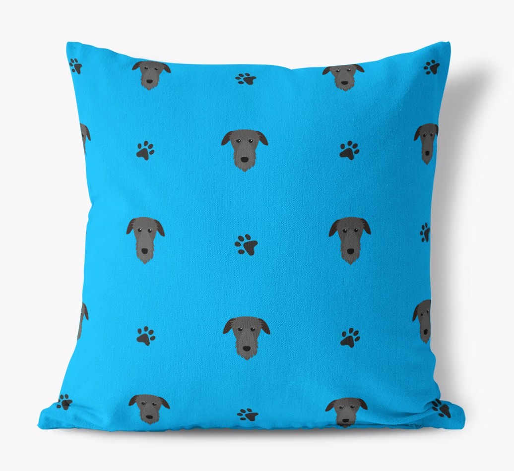Paw Print Pattern: Personalised {breedFullName} Canvas Cushion