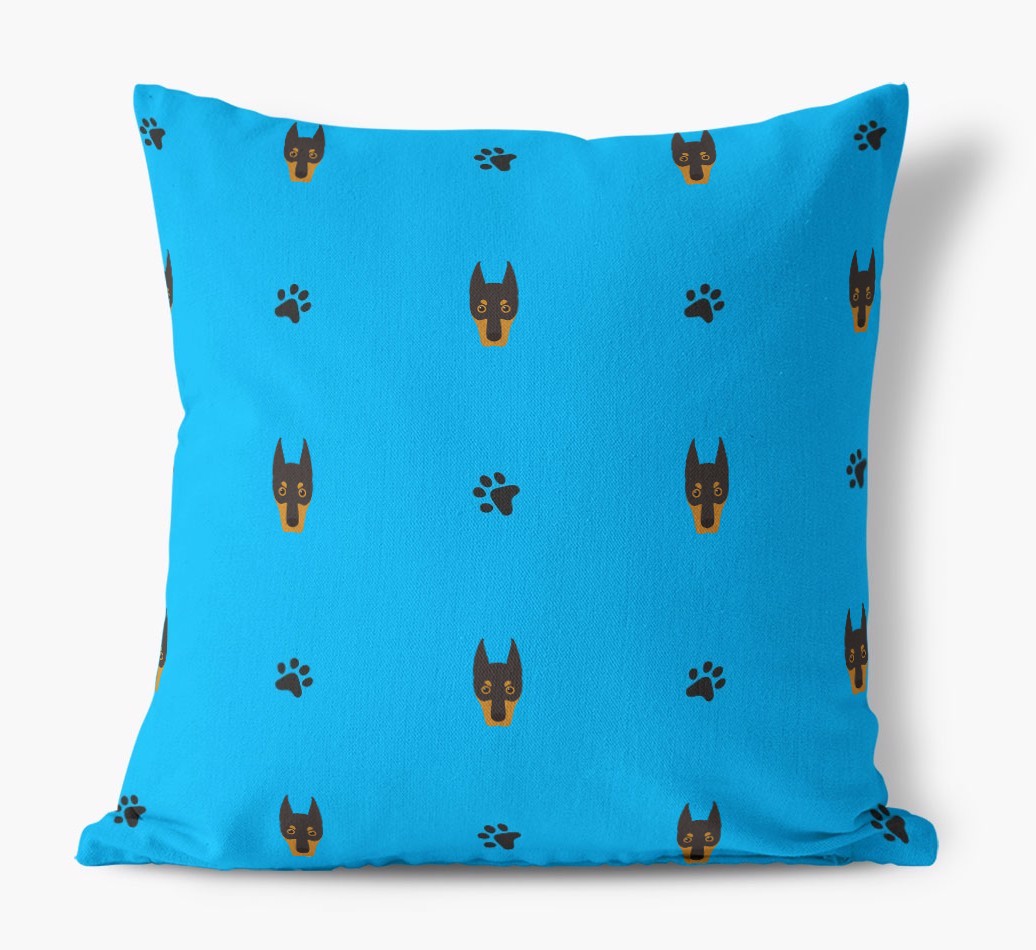 Paw Print Pattern: Personalised {breedFullName} Canvas Cushion
