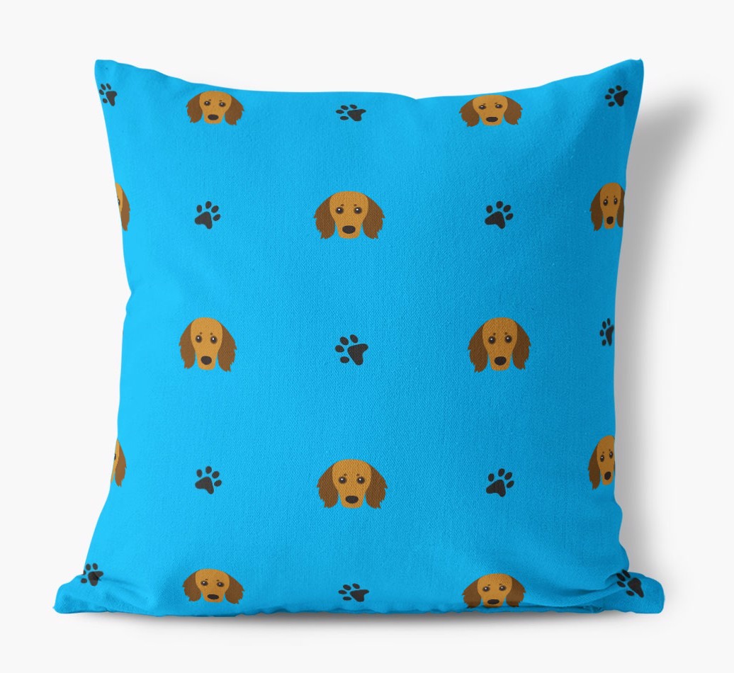 Paw Print Pattern: Personalised {breedFullName} Canvas Cushion