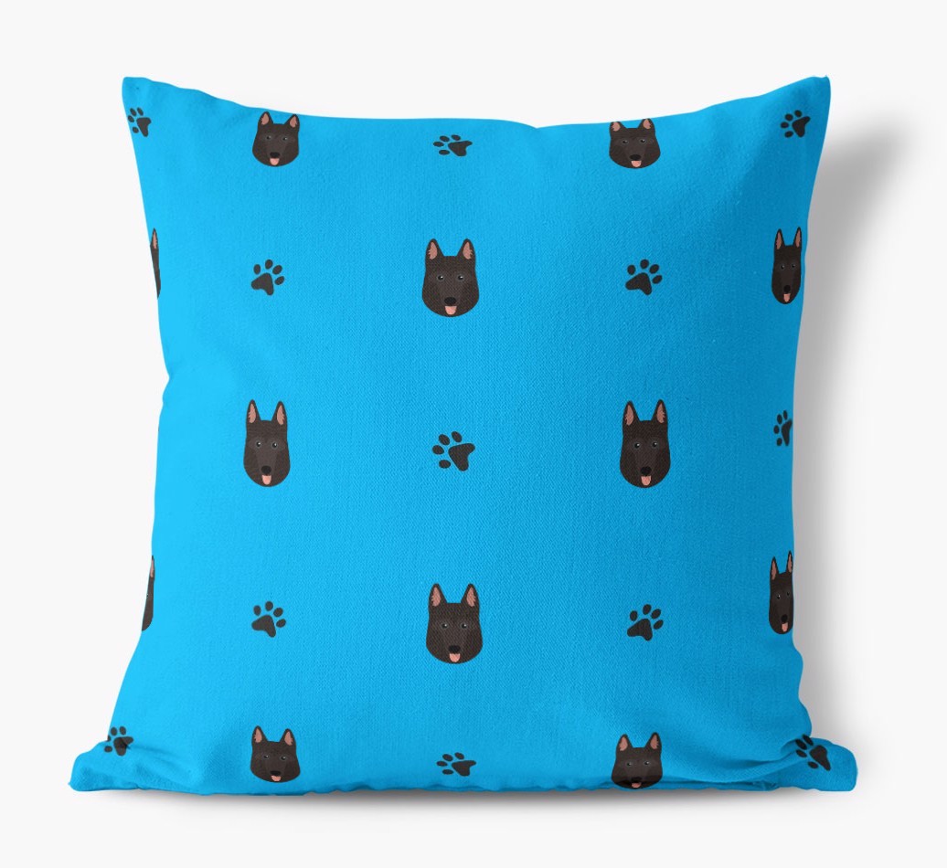 Paw Print Pattern: Personalised {breedFullName} Canvas Cushion