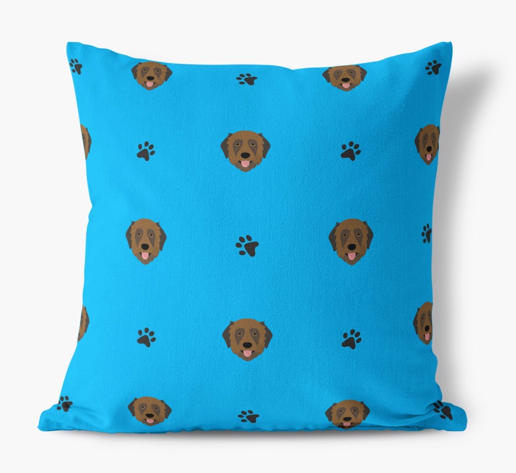 Paw Print Pattern: Personalised {breedFullName} Canvas Cushion