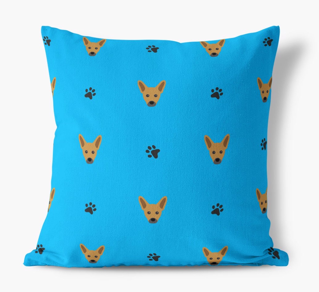 Paw Print Pattern: Personalised {breedFullName} Canvas Cushion