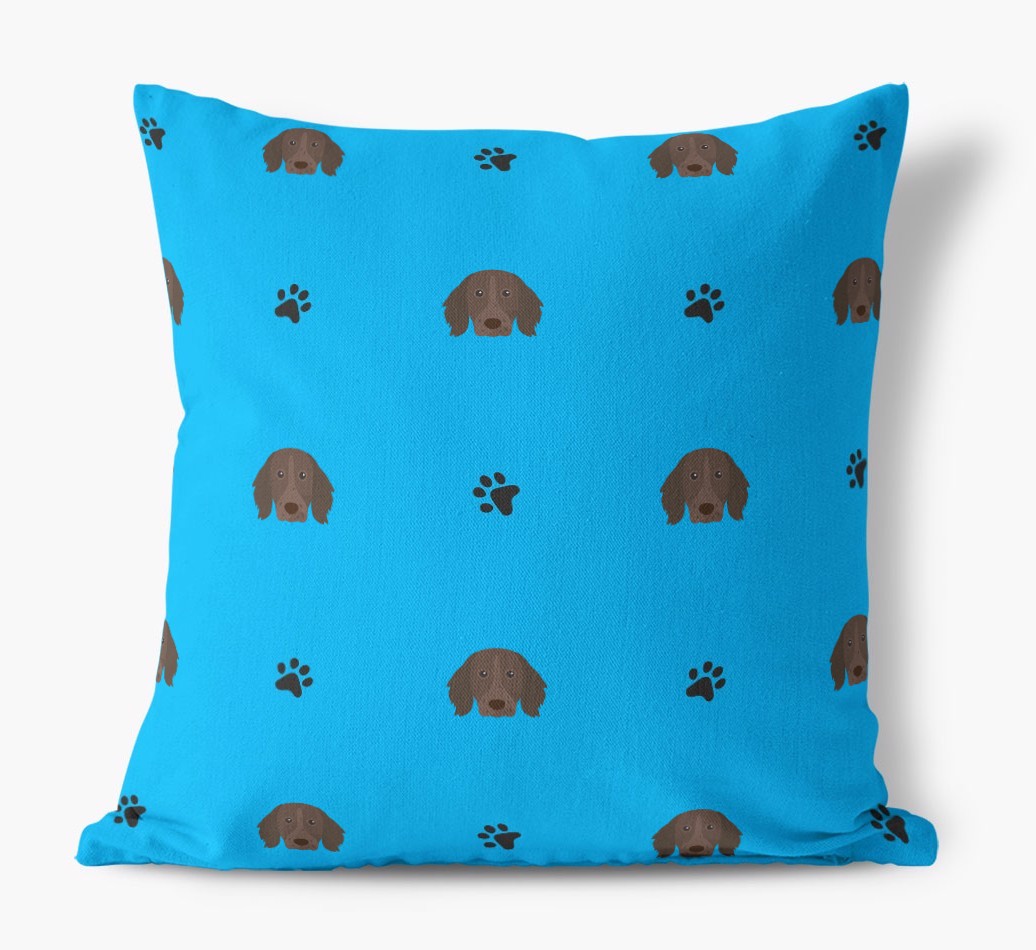 Paw Print Pattern: Personalised {breedFullName} Canvas Cushion