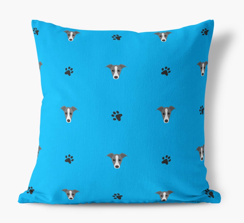 Paw Print Pattern: Personalised {breedFullName} Canvas Cushion