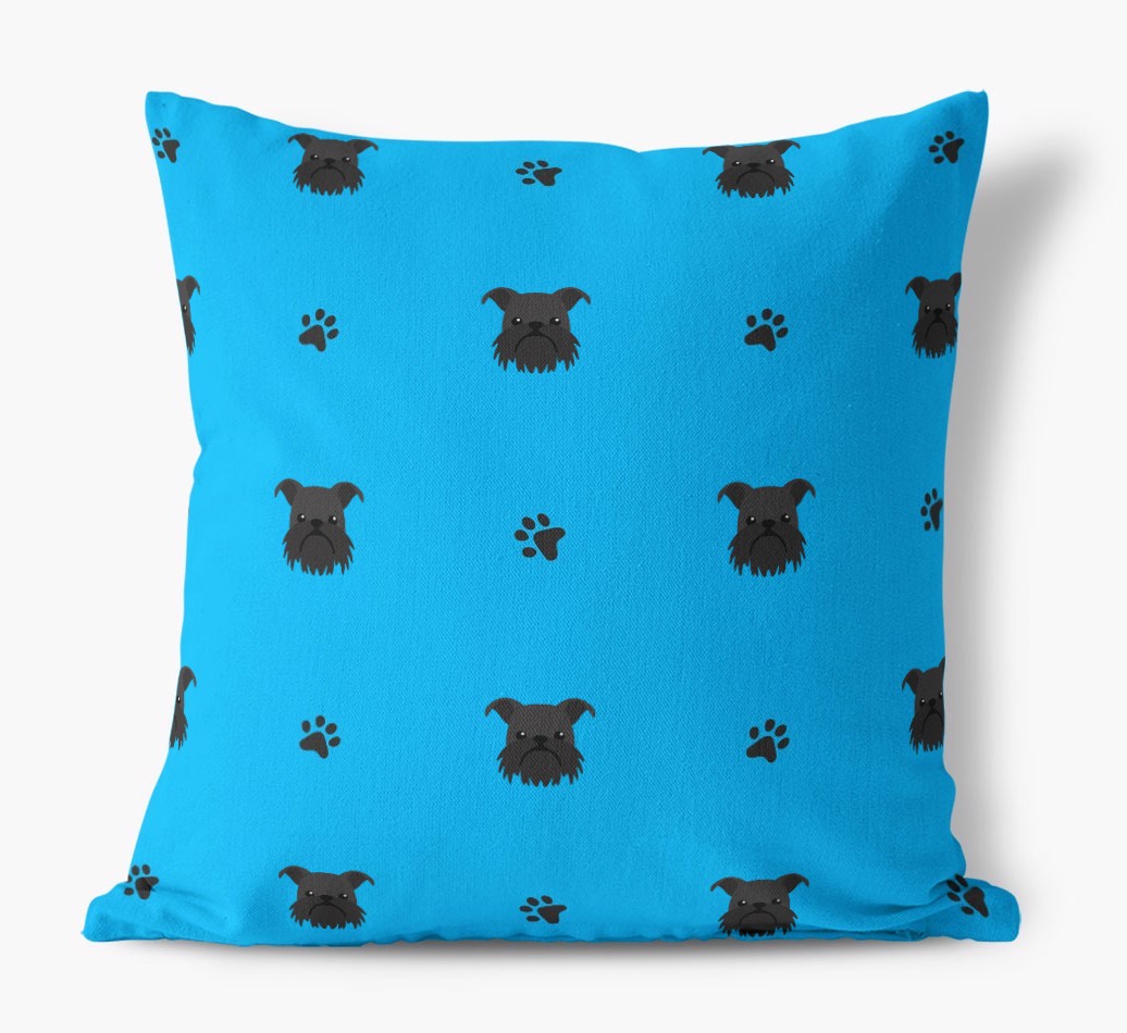 Paw Print Pattern: Personalised {breedFullName} Canvas Cushion
