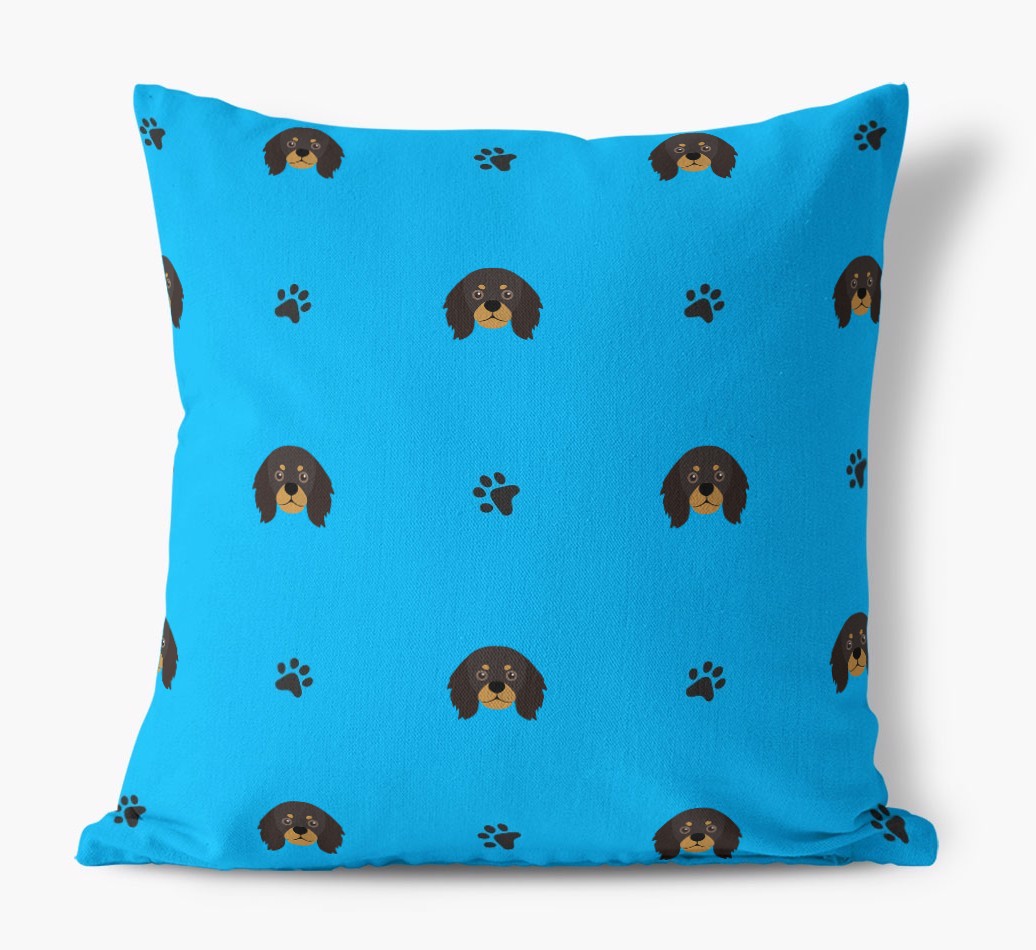 Paw Print Pattern: Personalised {breedFullName} Canvas Cushion