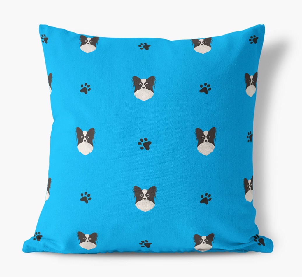Paw Print Pattern: Personalised {breedFullName} Canvas Cushion