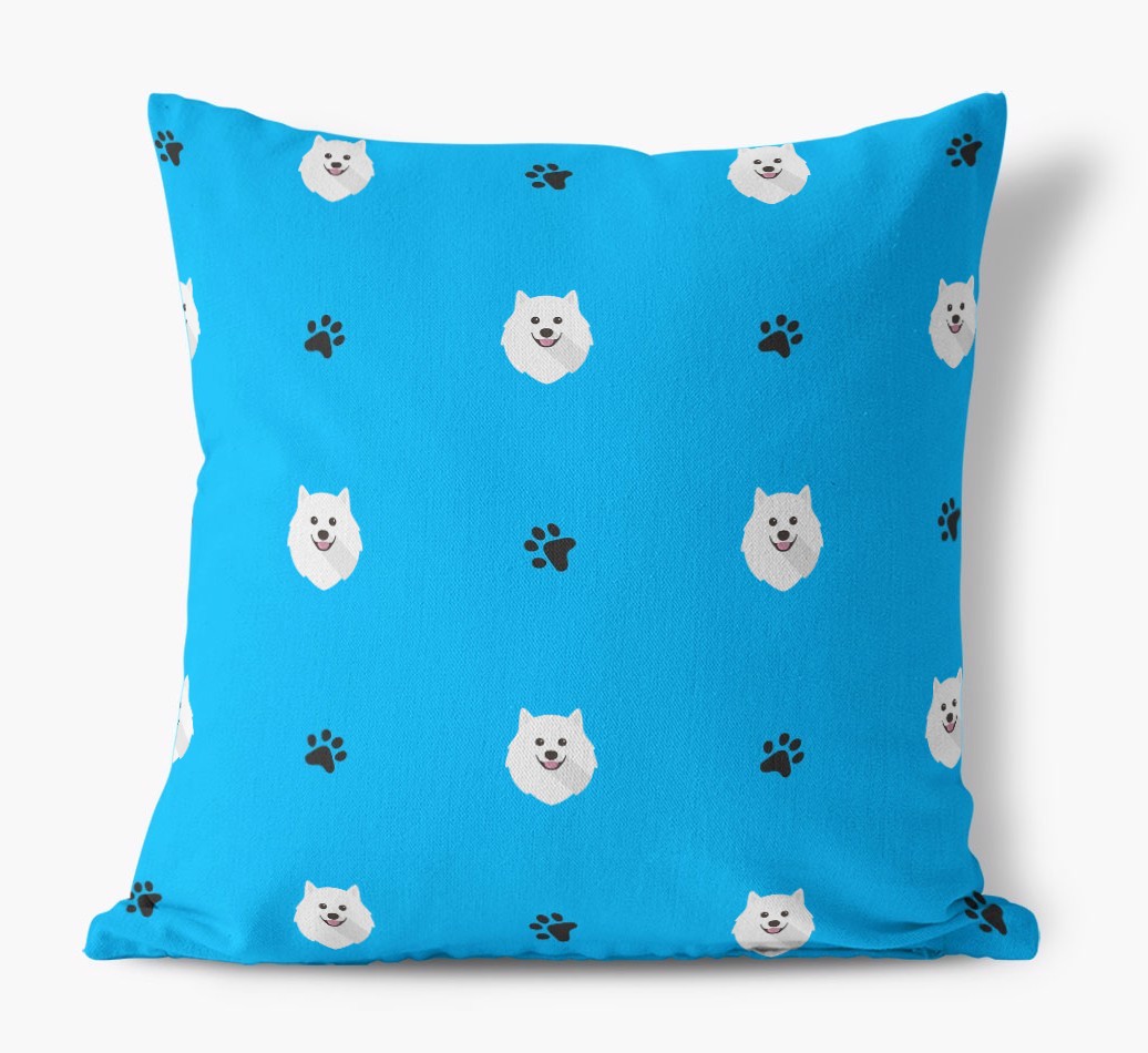 Paw Print Pattern: Personalised {breedFullName} Canvas Cushion