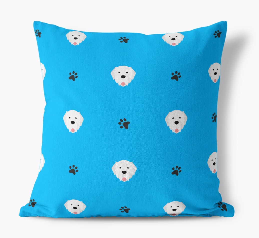 Paw Print Pattern: Personalised {breedFullName} Canvas Cushion
