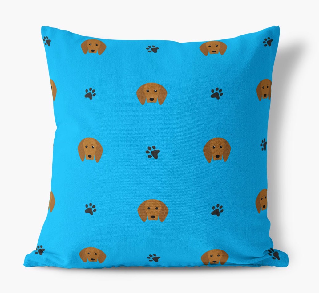 Paw Print Pattern: Personalised {breedFullName} Canvas Cushion