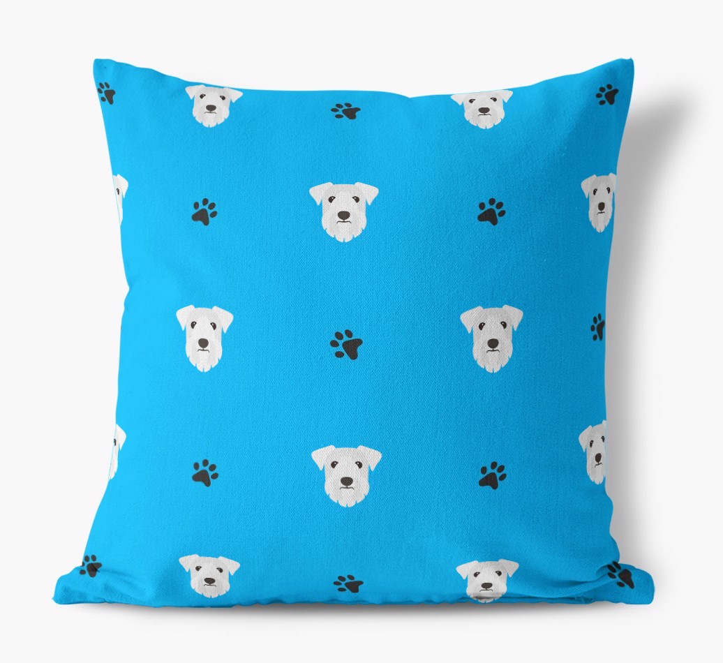 Paw Print Pattern: Personalised {breedFullName} Canvas Cushion
