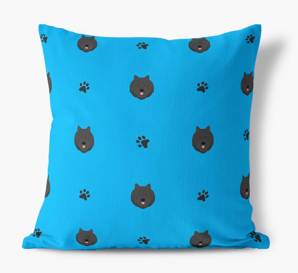 Paw Print Pattern: Personalised {breedFullName} Canvas Cushion