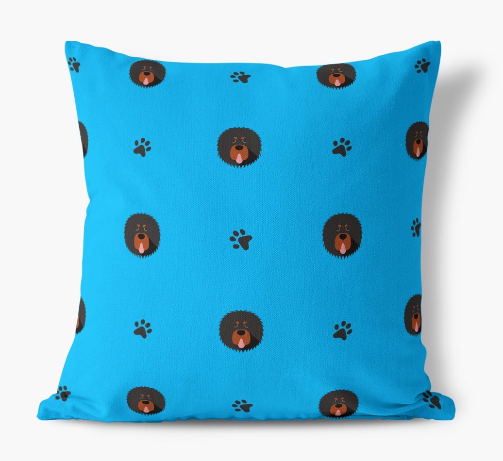 Paw Print Pattern: Personalised {breedFullName} Canvas Cushion