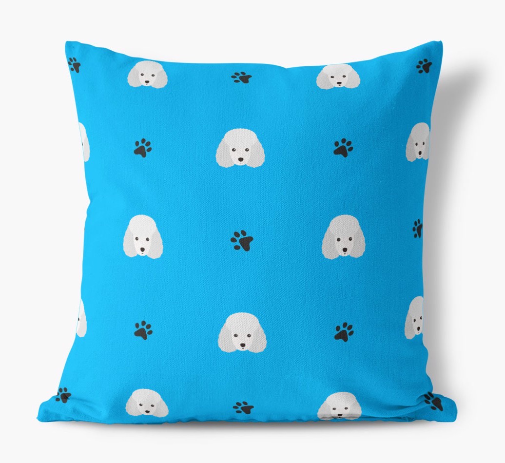 Paw Print Pattern: Personalised {breedFullName} Canvas Cushion