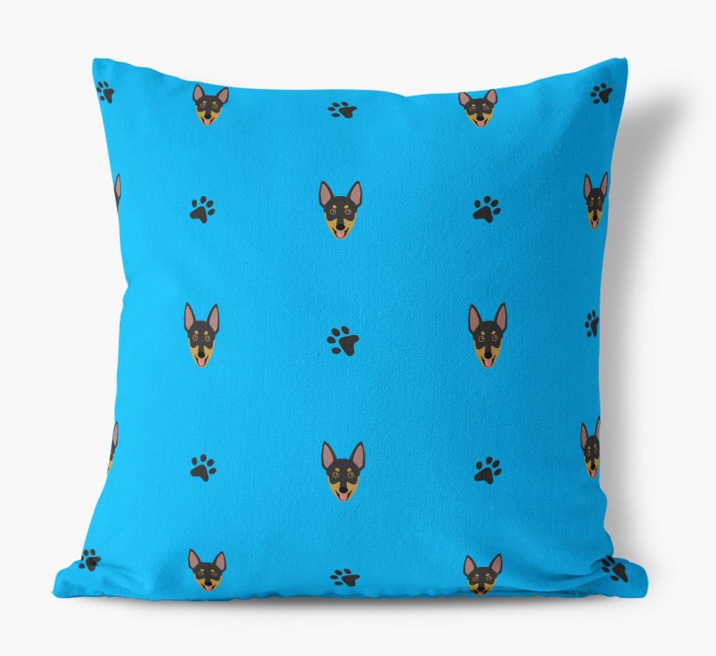Paw Print Pattern: Personalized {breedFullName} Canvas Pillow