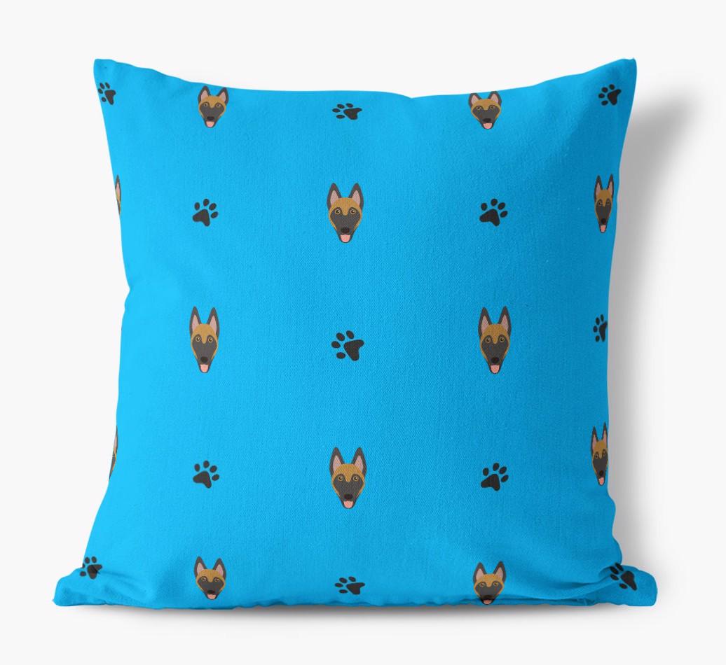 Paw Print Pattern: Personalized {breedFullName} Canvas Pillow