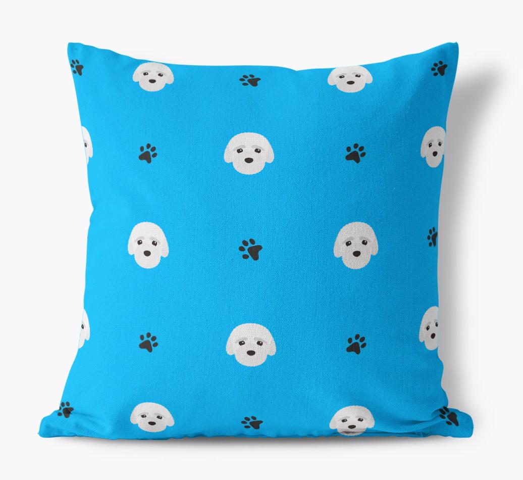 Paw Print Pattern: Personalized {breedFullName} Canvas Pillow