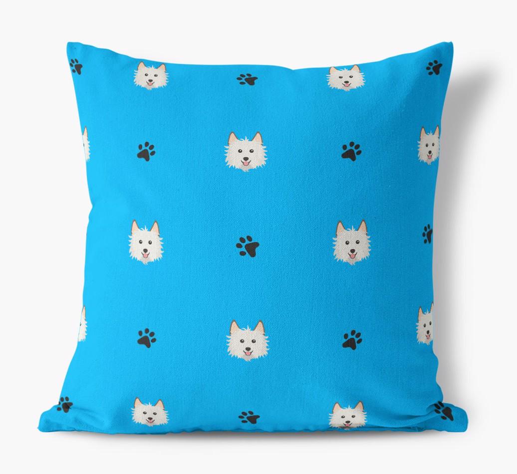 Paw Print Pattern: Personalized {breedFullName} Canvas Pillow