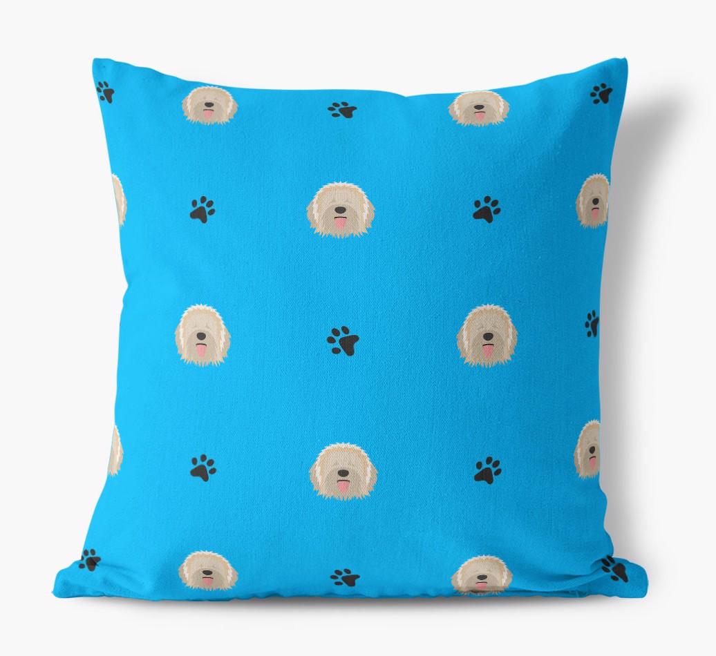 Paw Print Pattern: Personalized {breedFullName} Canvas Pillow