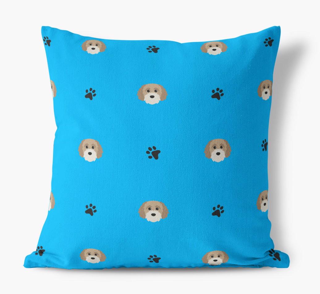 Paw Print Pattern: Personalized {breedFullName} Canvas Pillow