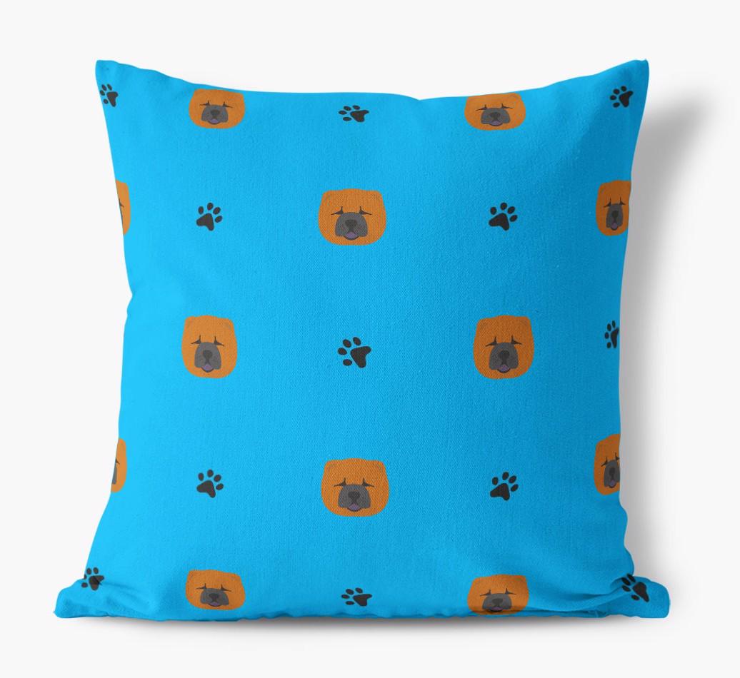 Paw Print Pattern: Personalized {breedFullName} Canvas Pillow